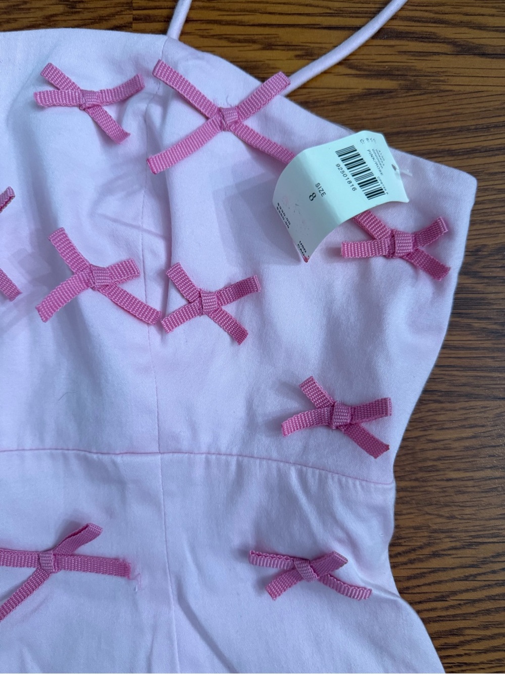 NWT Anthropologie Pink Bow-Embellished Mini Dress - Picture 10 of 11